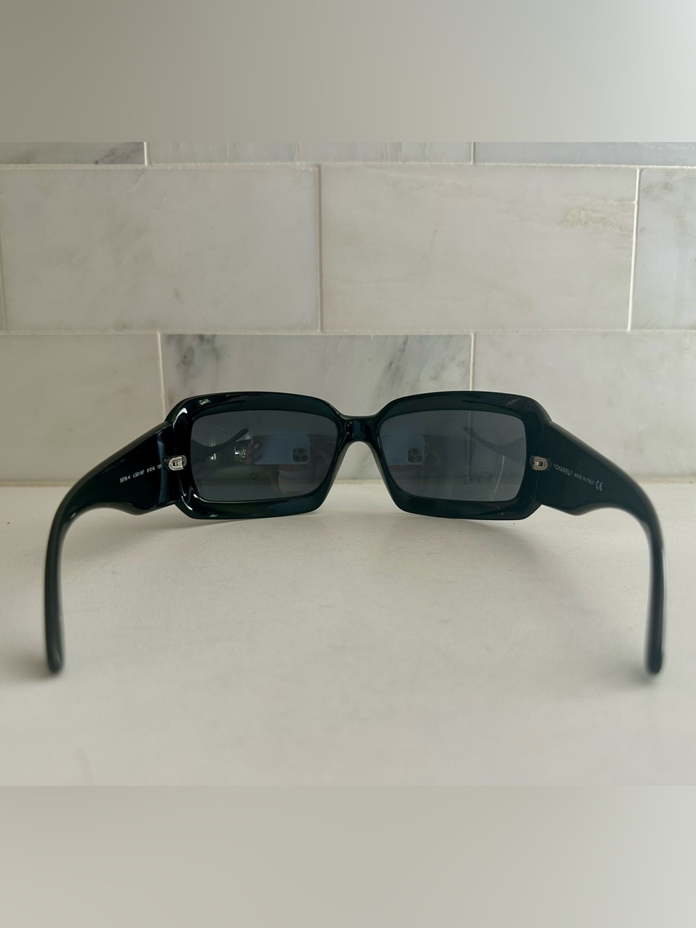 CHANEL Mother of Pearl 5076-H Black Square CC Sunglasses - Box/Case/Cloth AUTH - Picture 5 of 12